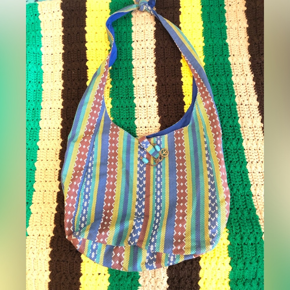 Arizona denim company hobo bag magnet snap striped